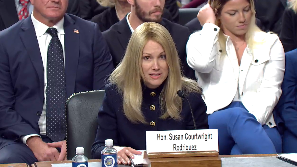 Newly confirmed U.S District Court Judge Susan Courtwright Rodriguez during her September 2025 nomination hearing in front of the Senate Judiciary Committee.