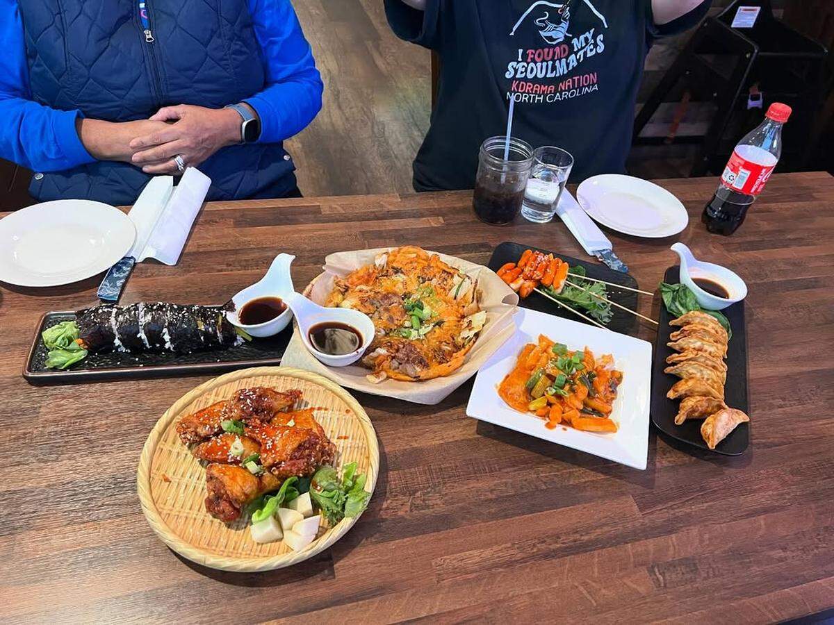 Food from Choi’s Korea & Wing at a K-drama meetup in December.