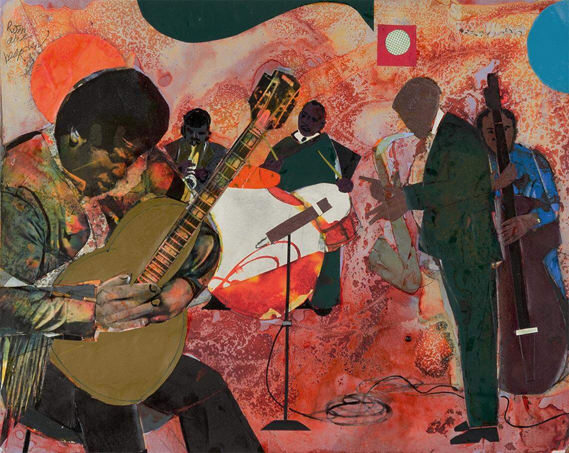 Romare Bearden’s “Guitar Magic,” 1986. The Mint Museum has nearly 60 pieces by Bearden, one of the most extensive collections of any museum in the U.S.