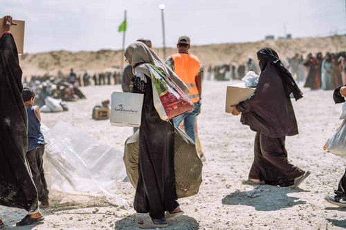 Residents of Gaza receive supplies from Samaritan’s Purse from a previous flight by the Boone-based international Christian relief organization.