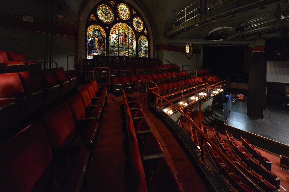 The interior of the McGlohon Theater, a historic theater in Spirit Square. Though the county is demolishing Spirit Square, McGlohon will remain.