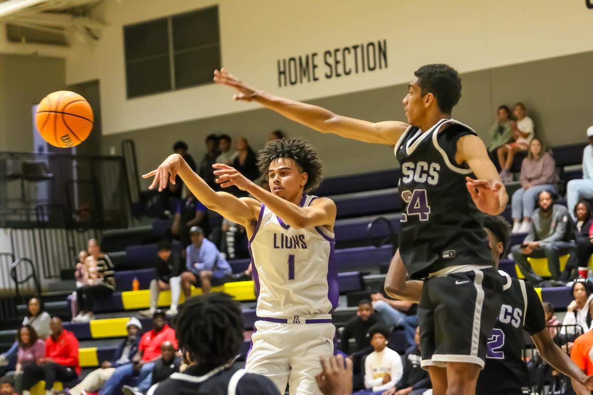 Ambassador Christian’s RJ Moore passes to a teammate during Friday’s season-opener against Winston-Salem Christian in Matthews, NC, on November 7, 2025