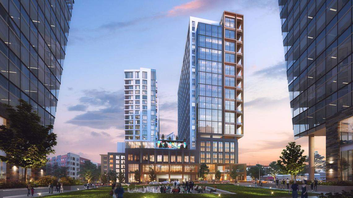 Carson South End, a 31-story mixed use tower on Tryon Street at Carson Boulevard, is from developer Crescent Communities. Crescent will be partnering with Nuveen Real Estate.