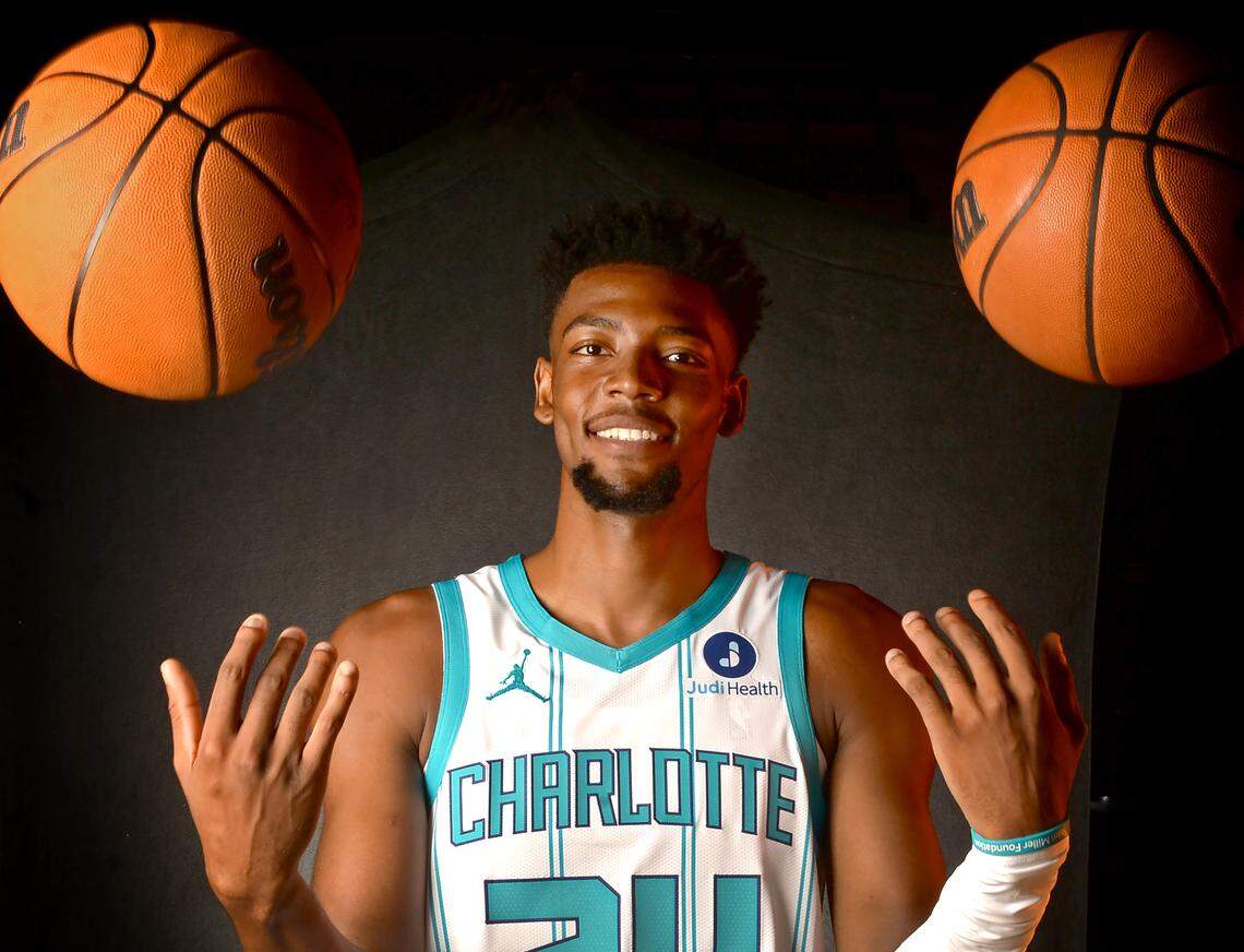 Charlotte Hornets Brandon Miller on Monday, September 29, 2025. The Hornets hosted their annual Media Day at Queens College in Charlotte, NC. 