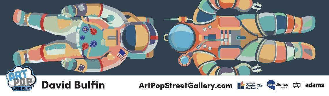 A rendering of David Bulfin’s mural on the Quail Hollow Club’s course at the 2022 Presidents Cup.