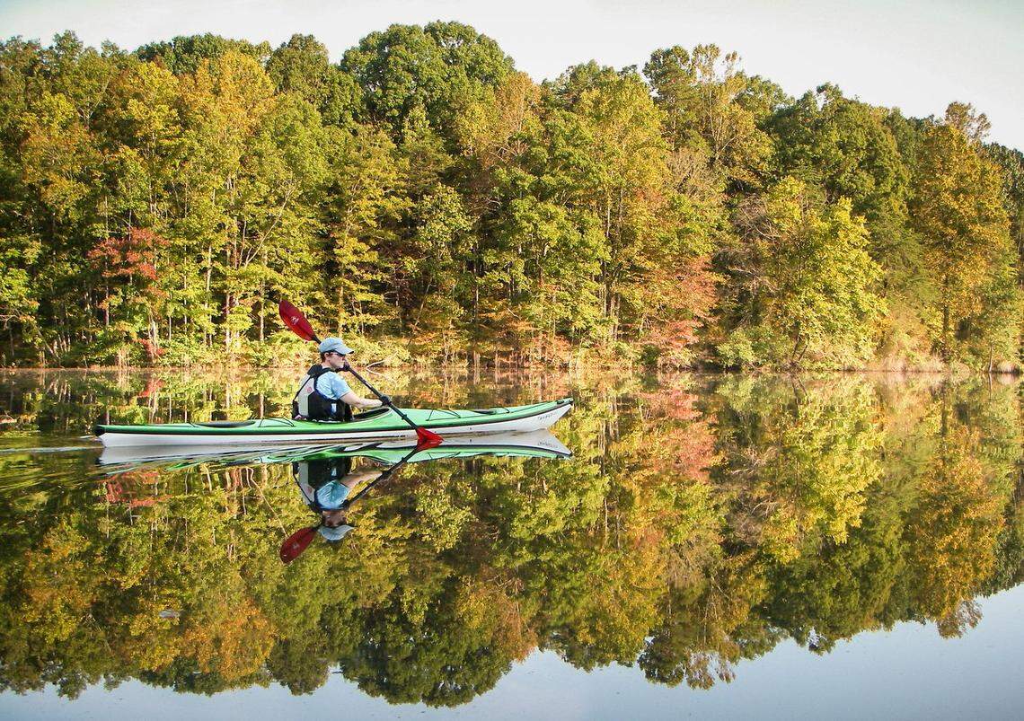 Salem Lake, located in Winston-Salem, is a 365-acre lake with a 7-mile trail.