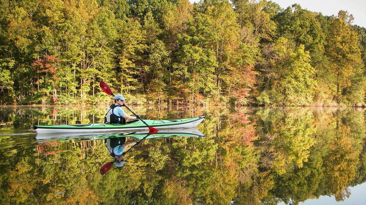 Salem Lake, located in Winston-Salem, is a 365-acre lake with a 7-mile trail.