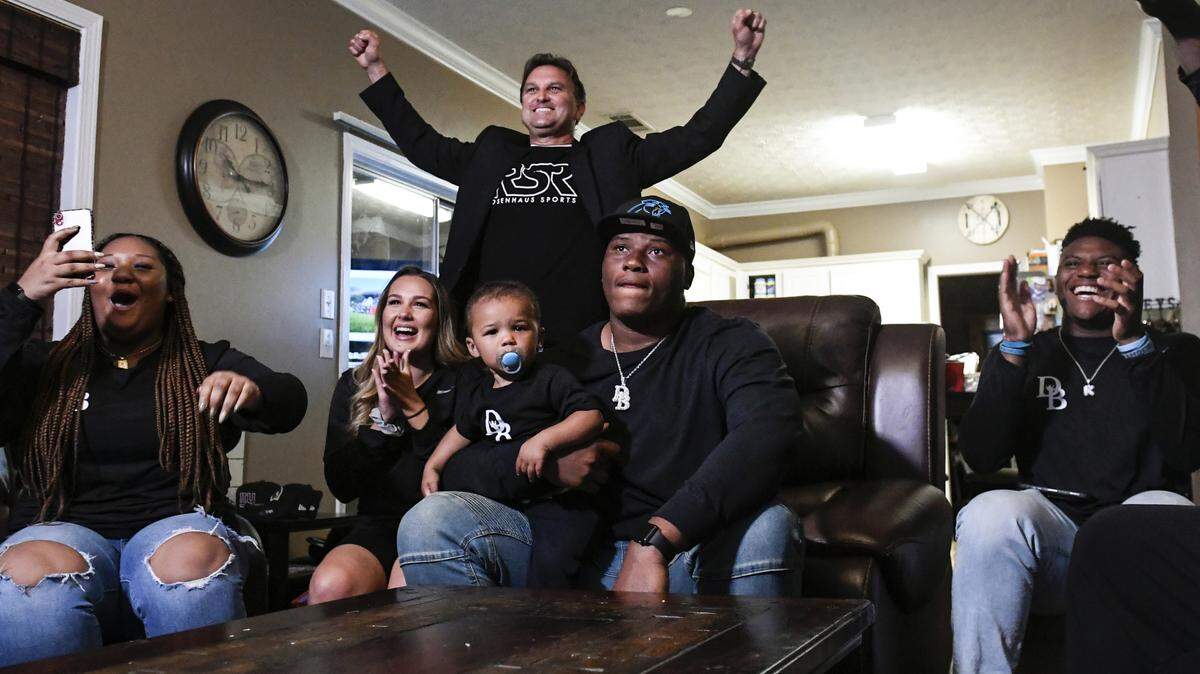 Derrick Brown drafted in the seventh pick to the Carolina Panthers. Derrick Brown watching the NFL Draft on Thursday, April. 23, 2020 in Atlanta, GA. Todd Van Emst/AU Athletics