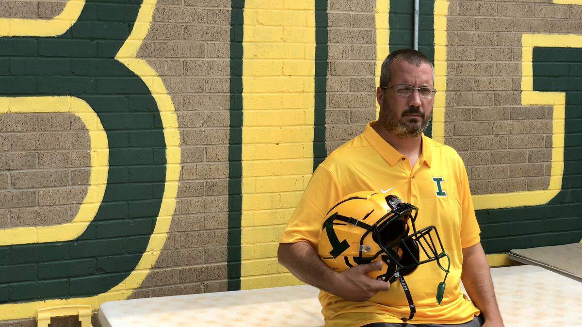 Independence football coach Mike Natoli, in his second season, led his Patriots against Mint Hill rival Rocky River Monday