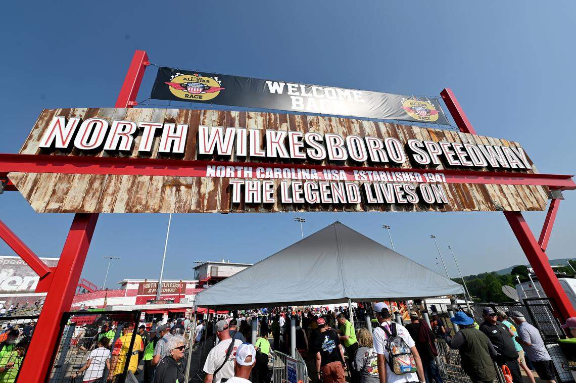 NASCAR fans enter North Wilkesboro Speedway prior to the running of the All-Star Open race on Sunday, May 21, 2023. Driver Josh Berry won the race.