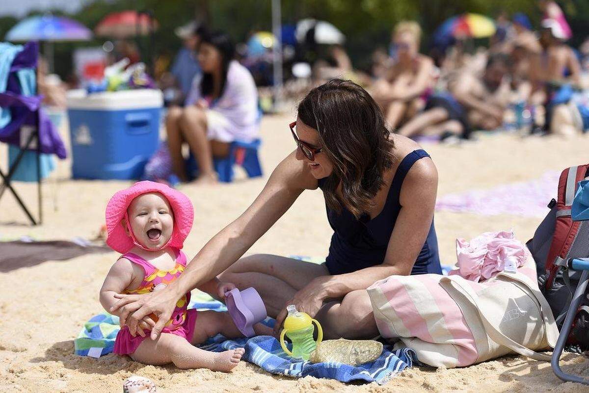 Hundreds of people flocked to the brand new beach on Lake Norman in Ramsey Creek Park in June 2016.