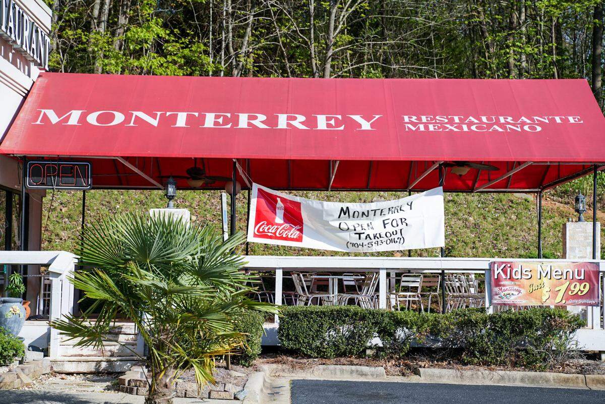 Monterrey Mexican Restaurant on April 4, 2020, during the COVID-19 pandemic.