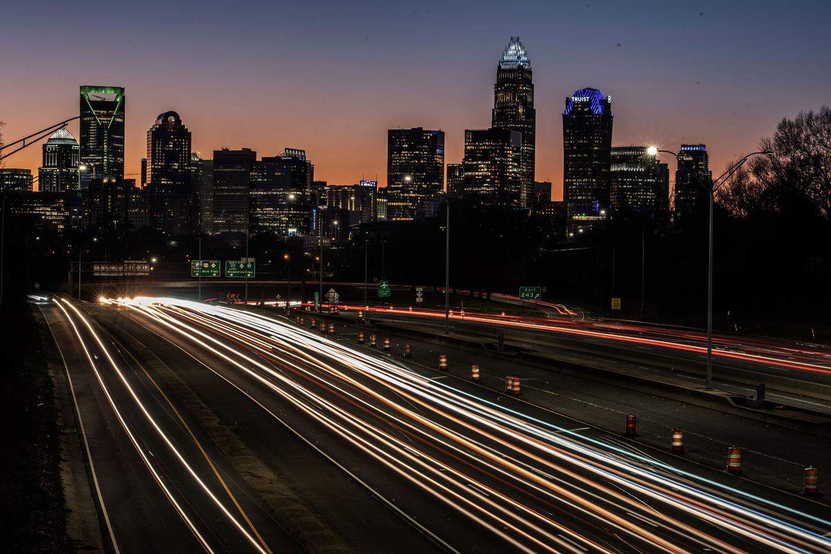 The view from the Hawthorne Lane bridge in Charlotte on March 4, 2021. On highways surrounding Charlotte and the Triangle, law officers have clocked some drivers going nearly 200 mph.