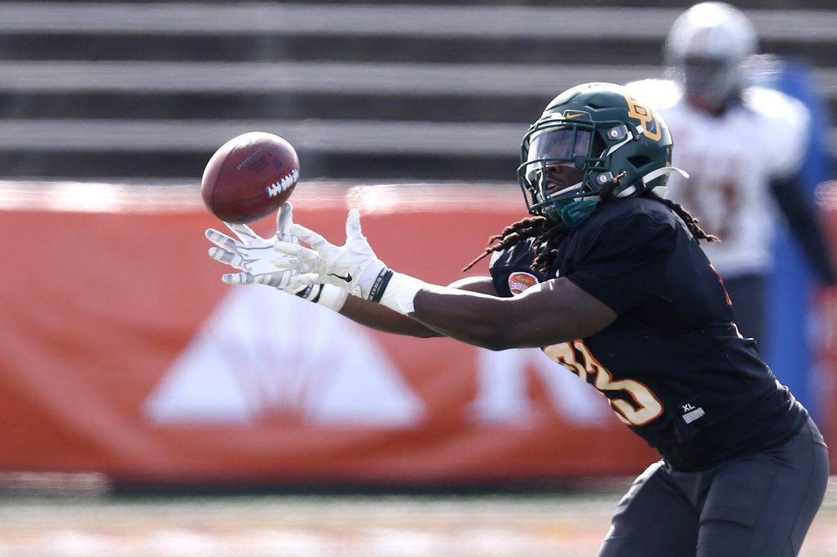 Baylor’s Jamycal Hasty was one of 12 players from the Big 12 at the Senior Bowl this week.