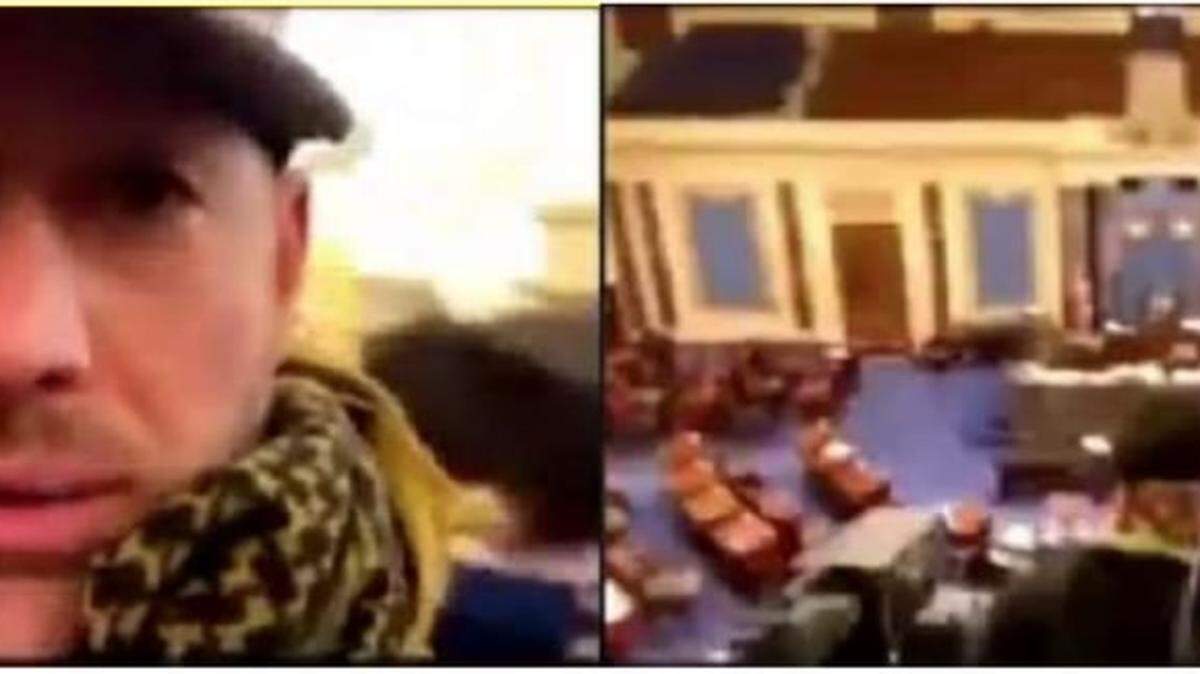 These Facebook images included in an FBI document show former Huntersville resident Brad Bennett inside the U.S. Capitol on Jan. 6, 2021. Bennett was charged with a series of crimes tied to the riot. His case is scheduled to be back in court on the one-year anniversary of the attack. FBI