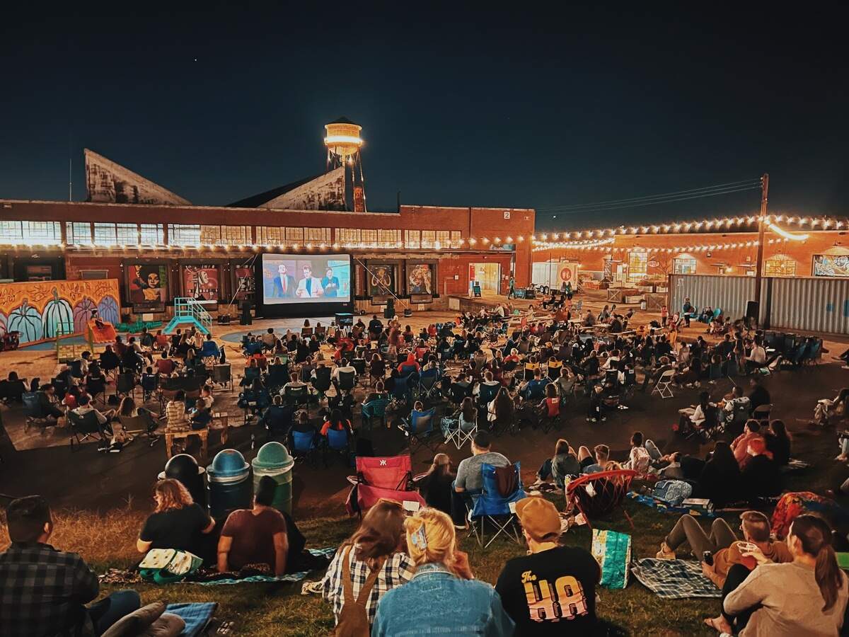 Camp North End’s free movie series, Crossroads Cinema, is held on Thursday nights from June 1-August 31, 2023.