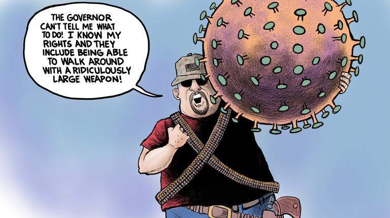 Kevin Siers cartoon: Open Carry and COVID