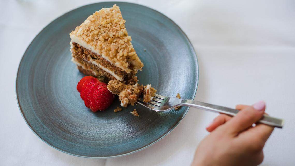 The familiar carrot cake on the menu at Rare Roots Hospitality restaurants will be on the menu at Joan’s Bakery and Deli when it opens this month in Charlotte.