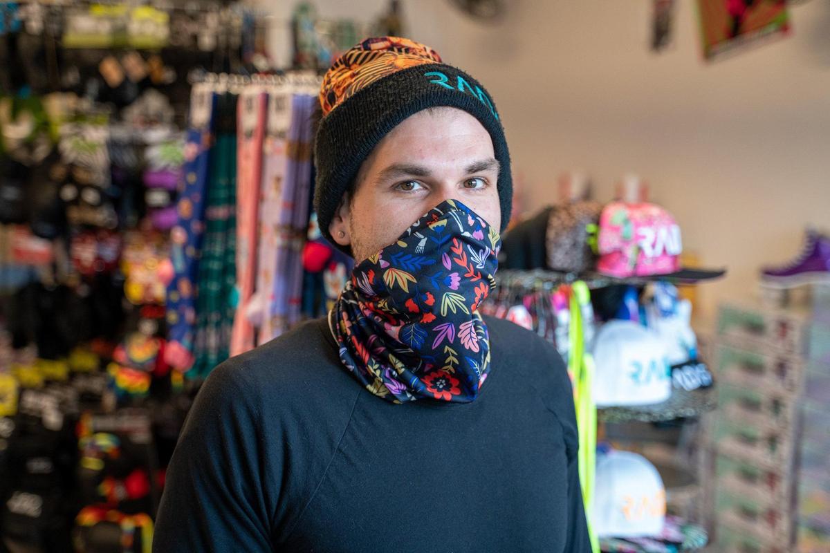 Derby City Skates owner Nicholas Connell inside his store in South End.