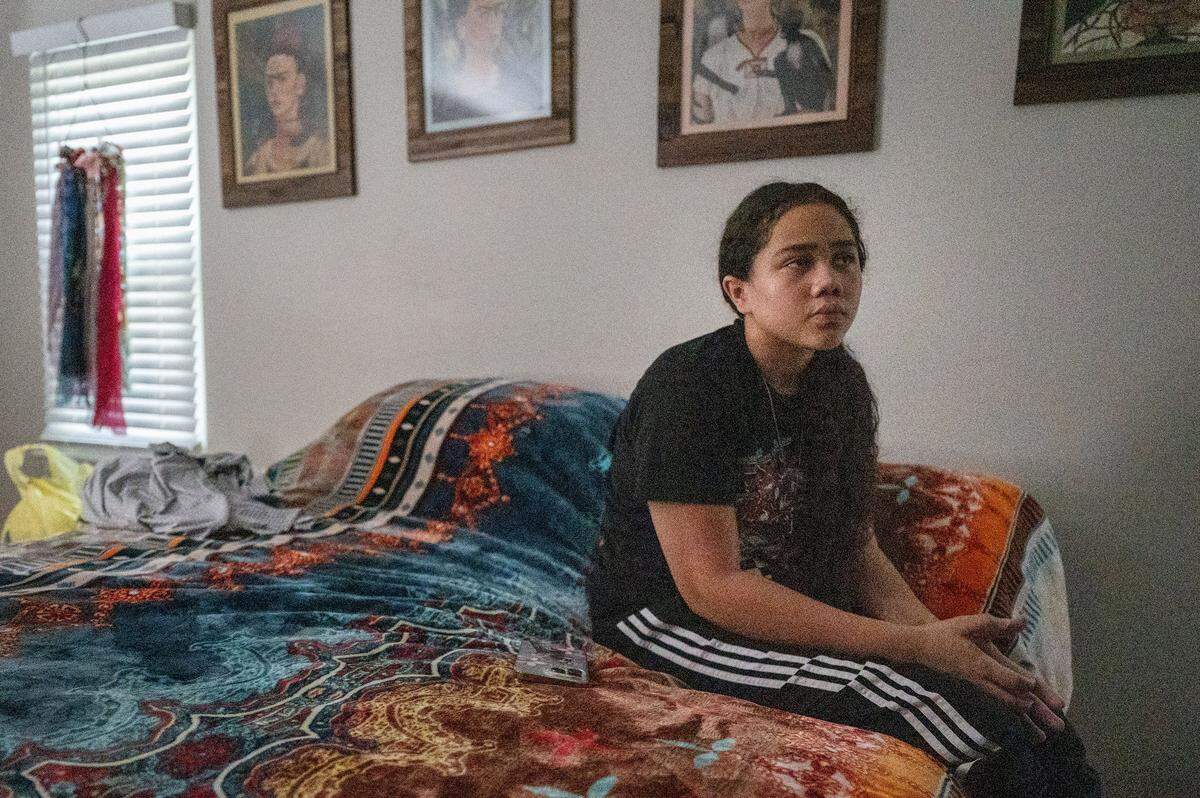Mia Rogers has been staying with a friend to escape the heat and prevent irritation to her asthma. Inside her hot house, “it feels like I’m suffocating,” she said. 