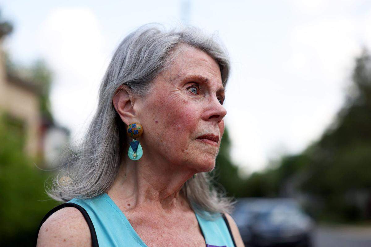 Betty Gunz, a clinic escort, talks about her experience of having an illegal abortion when she was in college at Planned Parenthood - Charlotte Health Center in Charlotte on Tuesday May 3, 2022.