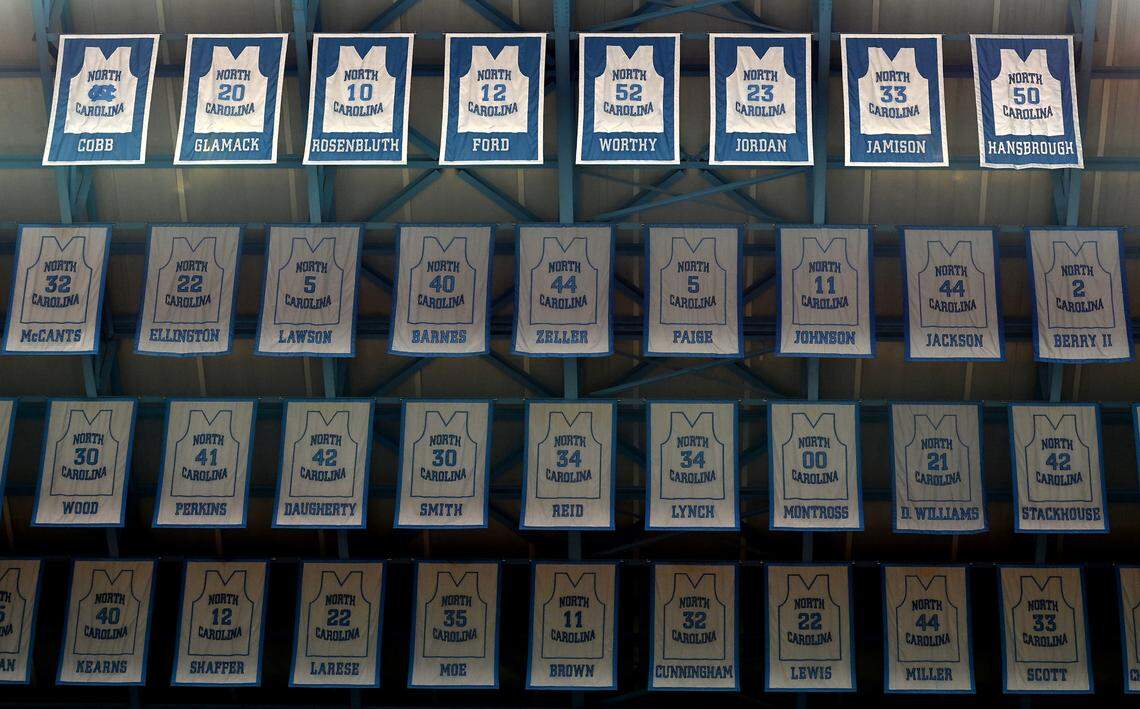 UNC Chapel Hill basketball legend Phil Ford’s jersey number hangs in the rafters of the Smith Center with a plethora of other great players who played at the university.