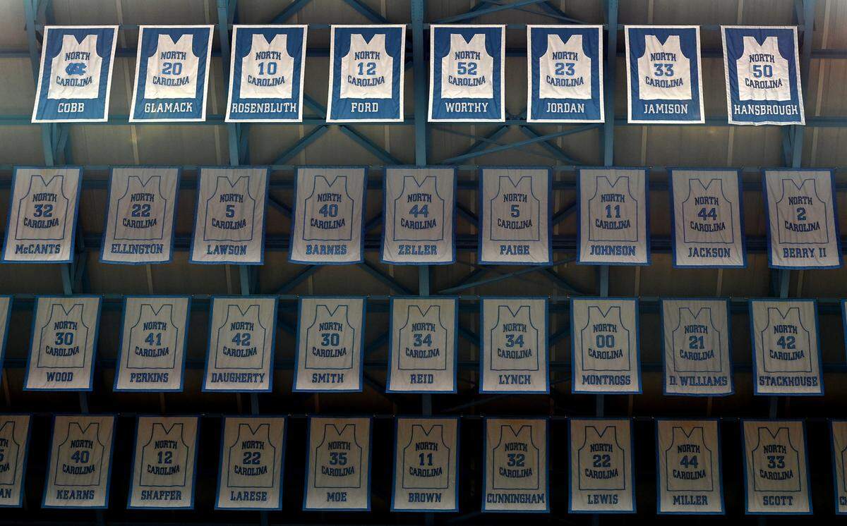 UNC Chapel Hill basketball legend Phil Ford’s jersey number hangs in the rafters of the Smith Center with a plethora of other great players who played at the university.