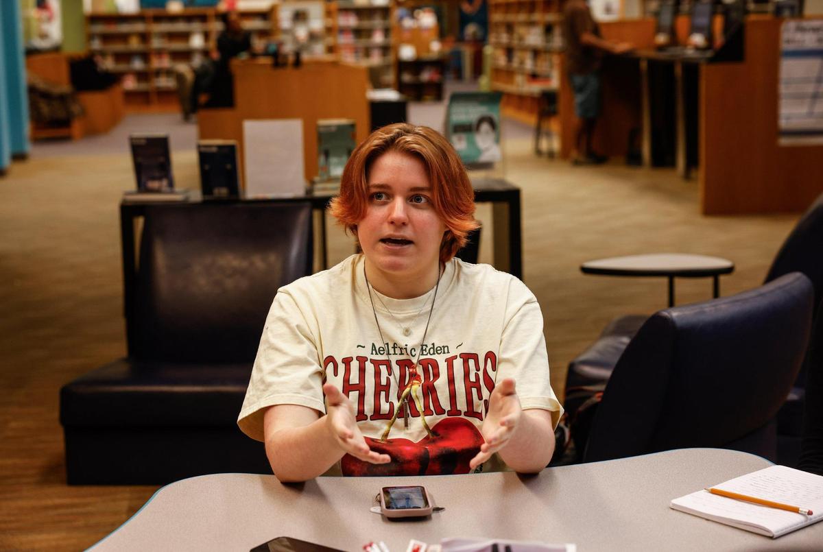 Keagen Cavanaugh talks about what writing means to her during Inkspill at the Charlotte Mecklenburg Library — University City Regional branch.