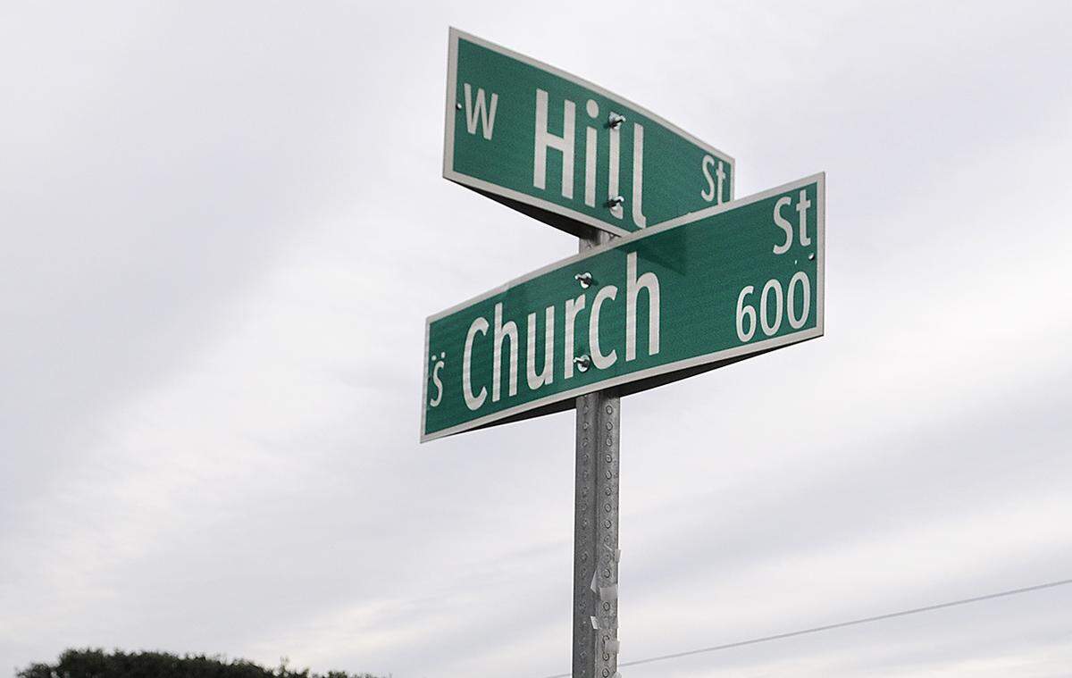 West Hill Street is shown at its intersection with South Church Street in Charlotte NC. Each of the four sections of East/West Hill Street will have new names posted in March, 2022, to shed their name’s ties to white supremacy and the Confederacy.