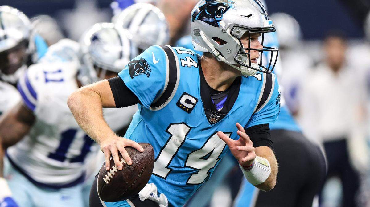 Carolina Panthers quarterback Sam Darnold has led his team to a 3-1 record in his first four starts for the team. The Panthers play four straight 1-3 teams for the rest of October, starting Sunday at home against Philadelphia.