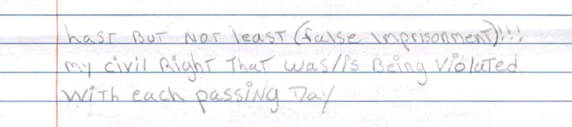 In a letter sent to Superior Court Judge Carla Archie, David Graves wrote that his civil rights were being violated.