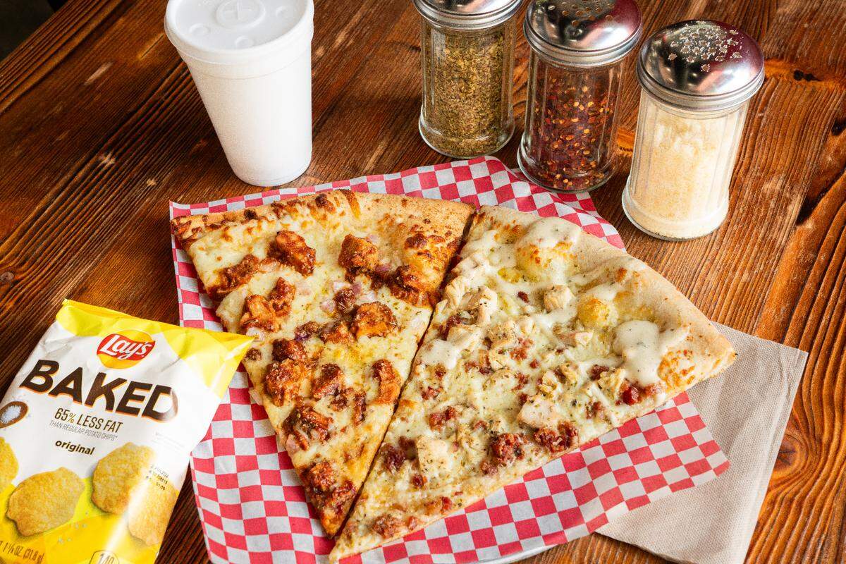 Pizzeria Sapienza offers more than a dozen varieties of pizza by the slice daily.