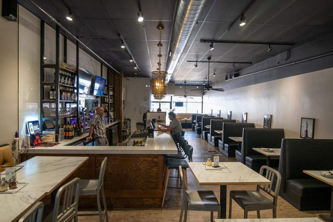 The dining room of Hawthorne’s Pizza on Union Street in Concord was nearly empty on late Friday afternoon.