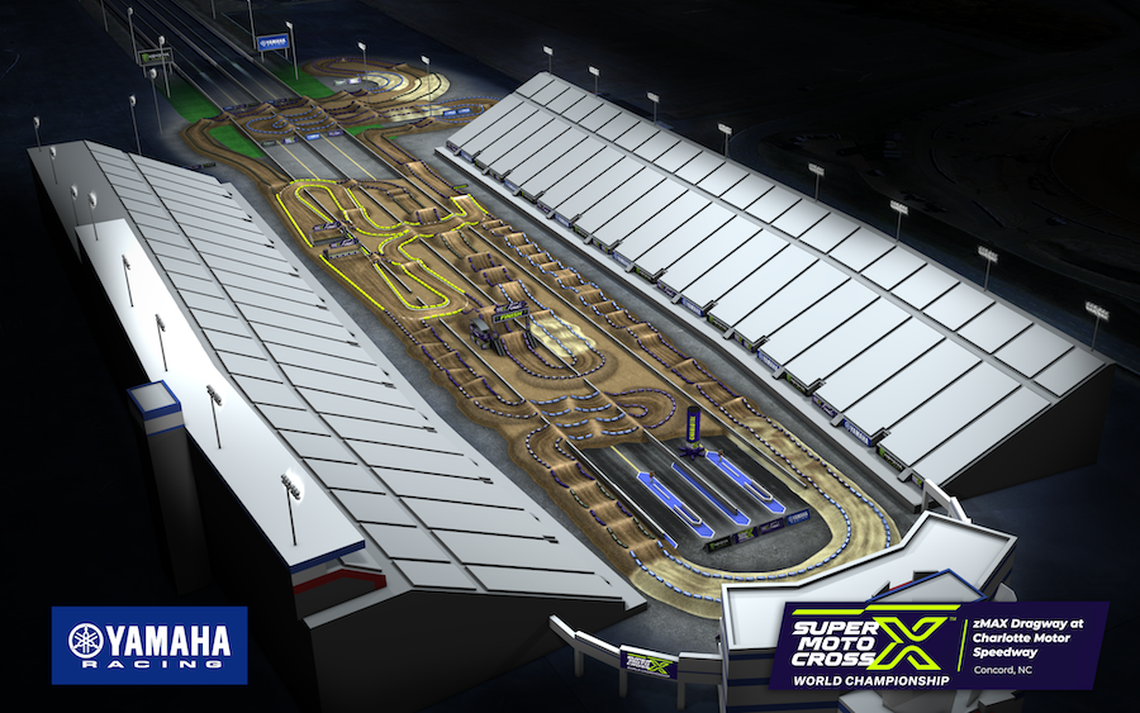 Concord’s zMAX Dragway will be transformed into a hybrid SuperMotocross track, featuring elements of Supercross and Pro Motocross.