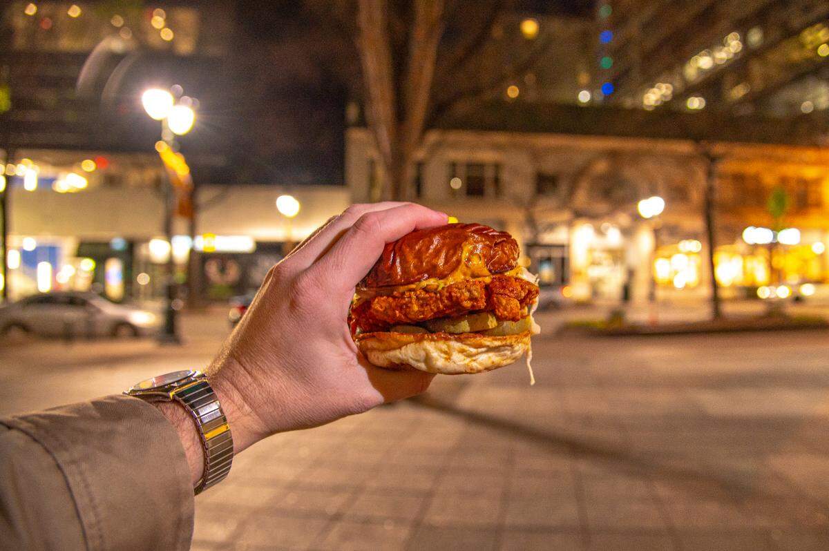 Horace’s Favorite Fried Chicken Sandwich at Horace’s Hot Fried Chicken is a go-to meal for a healthy appetite.