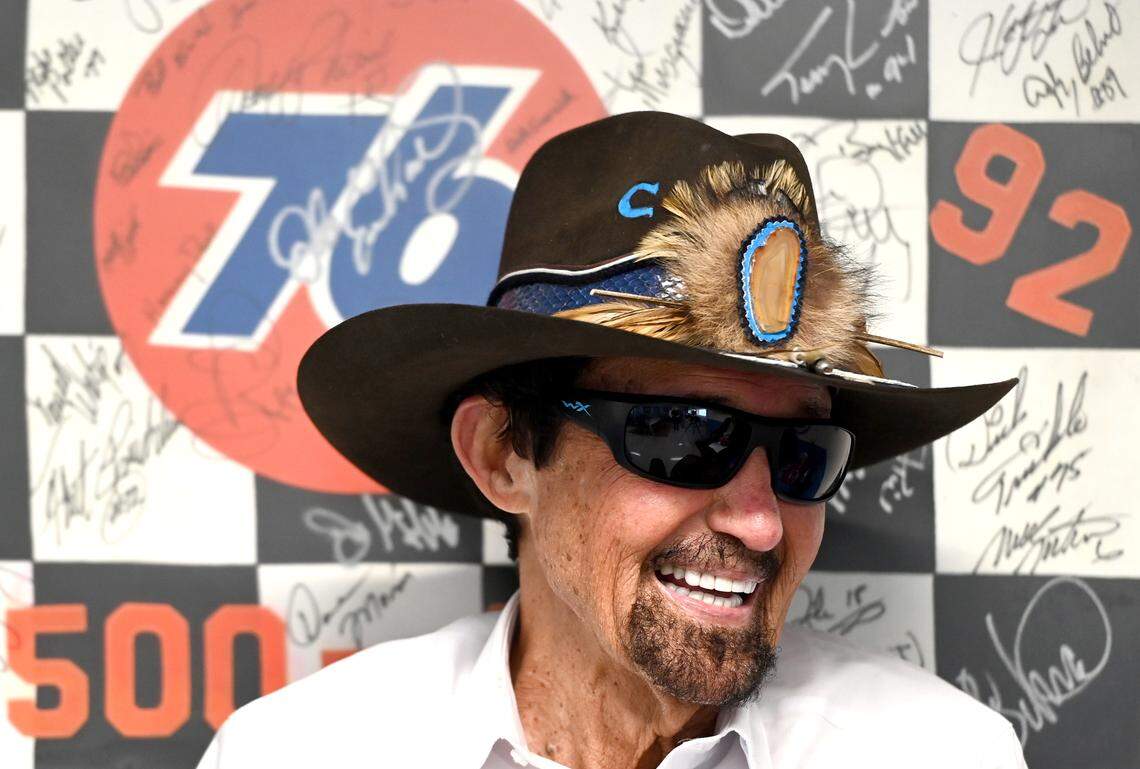 Former NASCAR driver and Hall of Fame member Richard Petty discusses the events that led to his winning the 1979 Daytona 500 at Daytona International Speedway on Monday, January 29, 2024. Petty nicknamed “The King,” was the first driver to win the championship 7 times while recording 200 racing wins.
