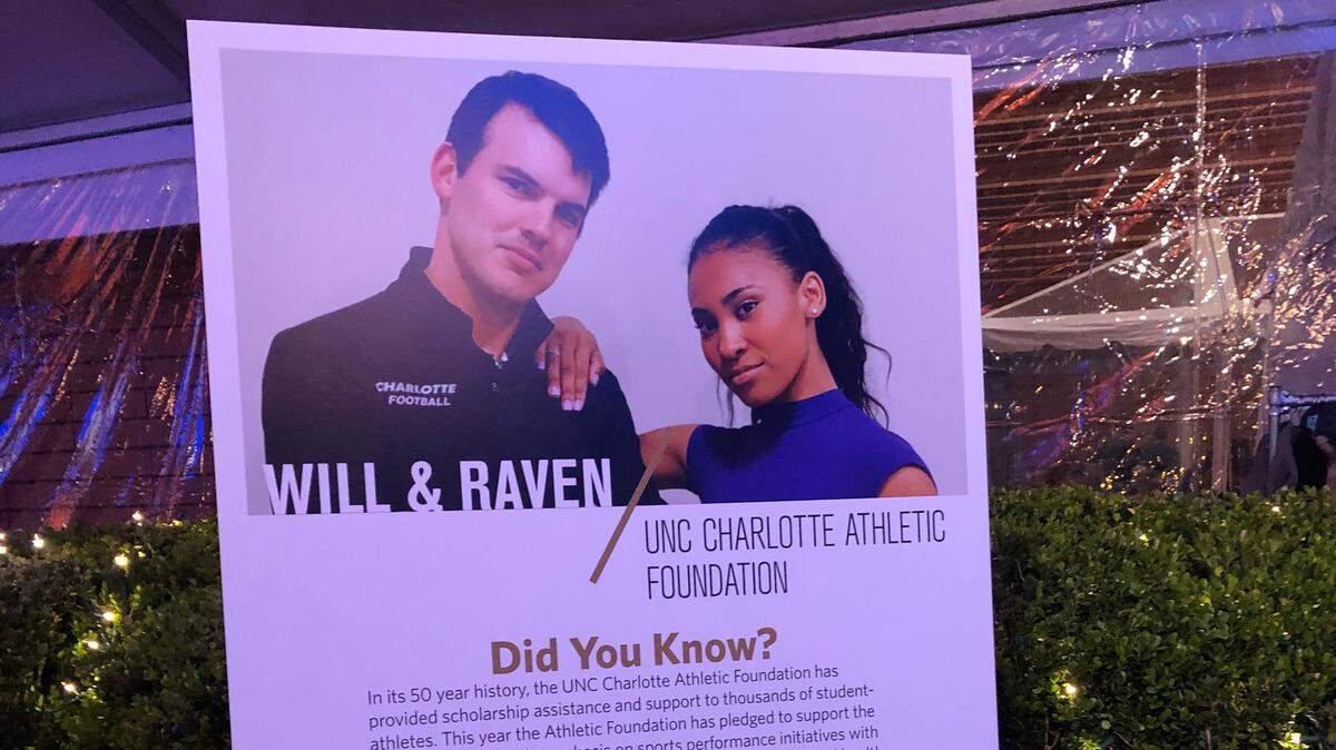 Charlott 49ers football coach Will Healy and Charlotte Ballet’s Raven Barkley helped raise $1.4 million at Saturday’s “Dancing With The Stars” benefit. OBSERVER PHOTO