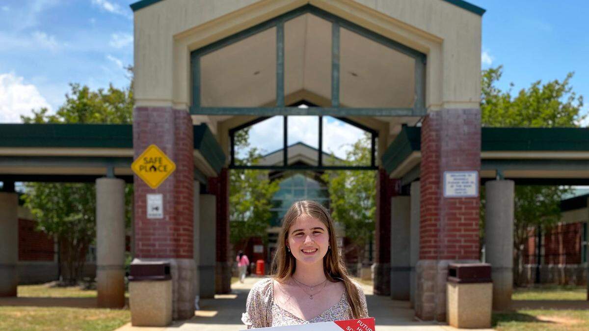 Juliette Macnamara was part of the last eighth-grade class to graduate from the K-8, Waddell Language Academy. She will head to South Mecklenburg High this fall to continue studying French. Graduation ceremonies at the Waddell Language Academy took place Friday.