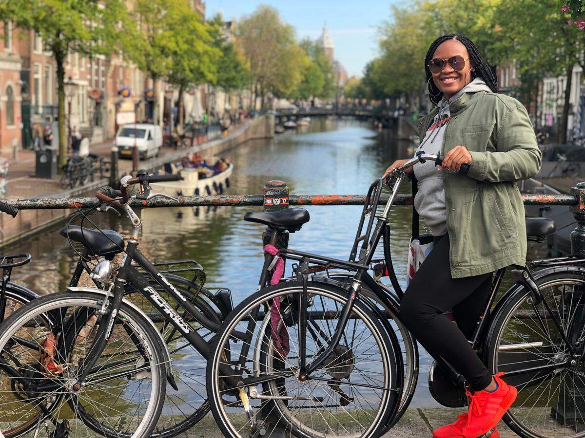 DeAnna Taylor on a vacation bike ride.