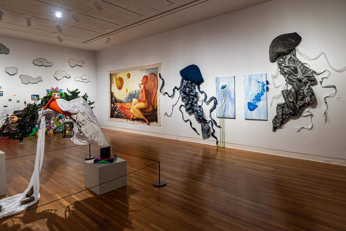 These works by artists from Charlotte’s grassroots artist collective Brand the Moth are on view in the Dwelle Gallery at The Mint Museum’s main location on Randolph Road through Sept. 12.