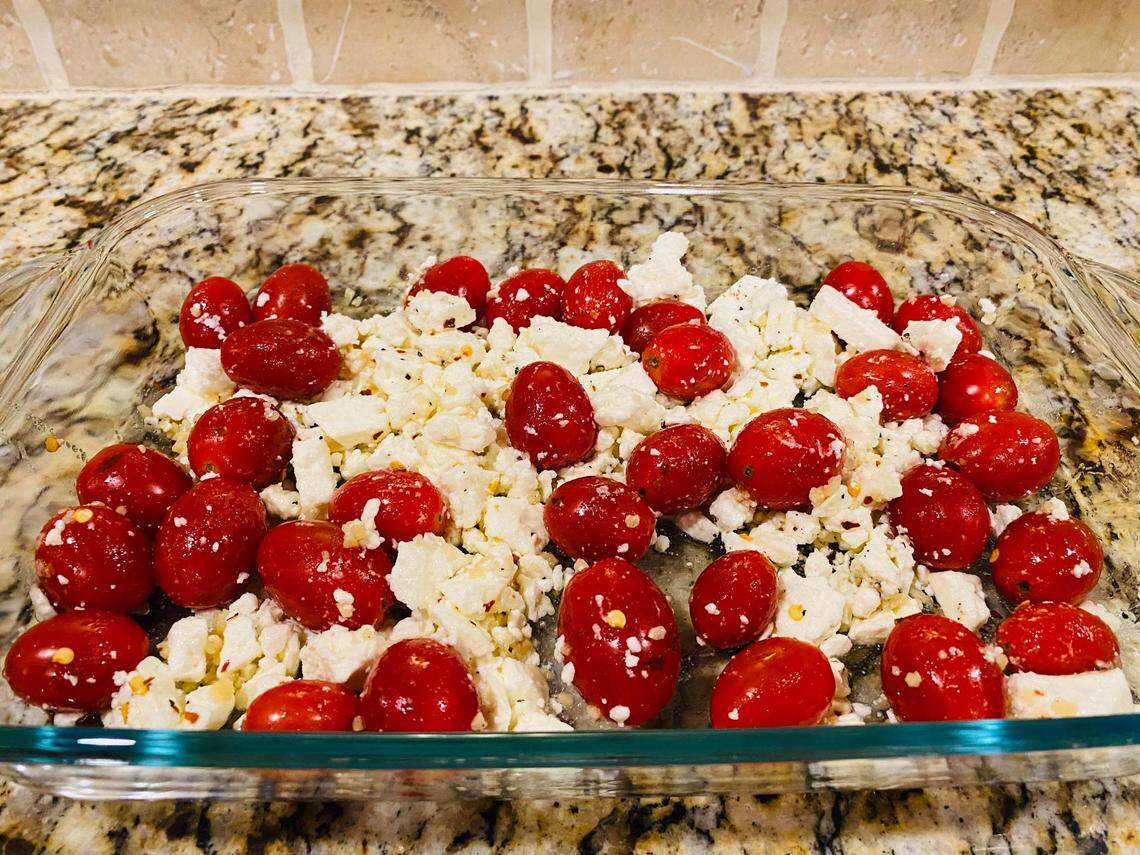 Amanda Rosen of Charlotte suggested buying two containers of crumbled feta if you’re not having any luck finding a block.