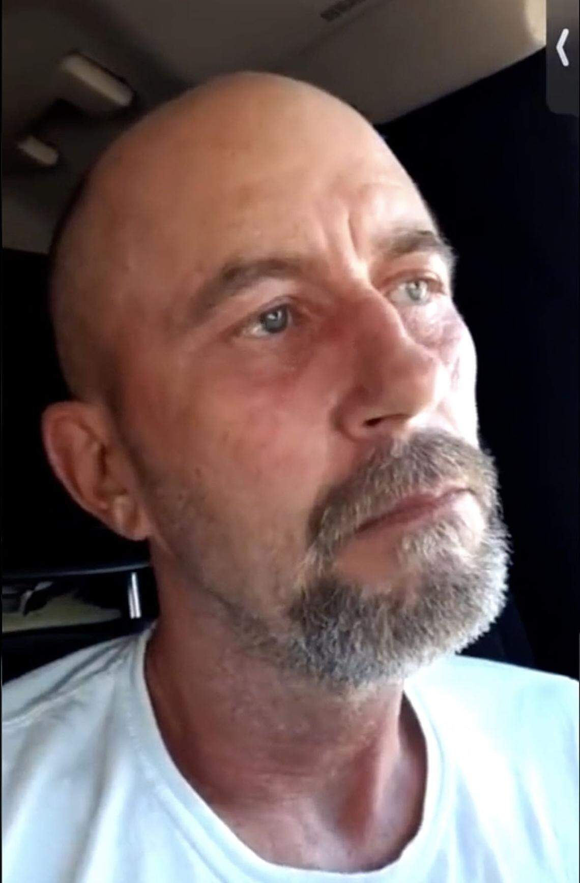 Floyd Ray Roseberry, shown in this image from his Facebook livestream in Washington, is in federal custody after officials said he threatened to explode his pickup truck near the US Capitol on Thursday, Aug. 19, 2021.