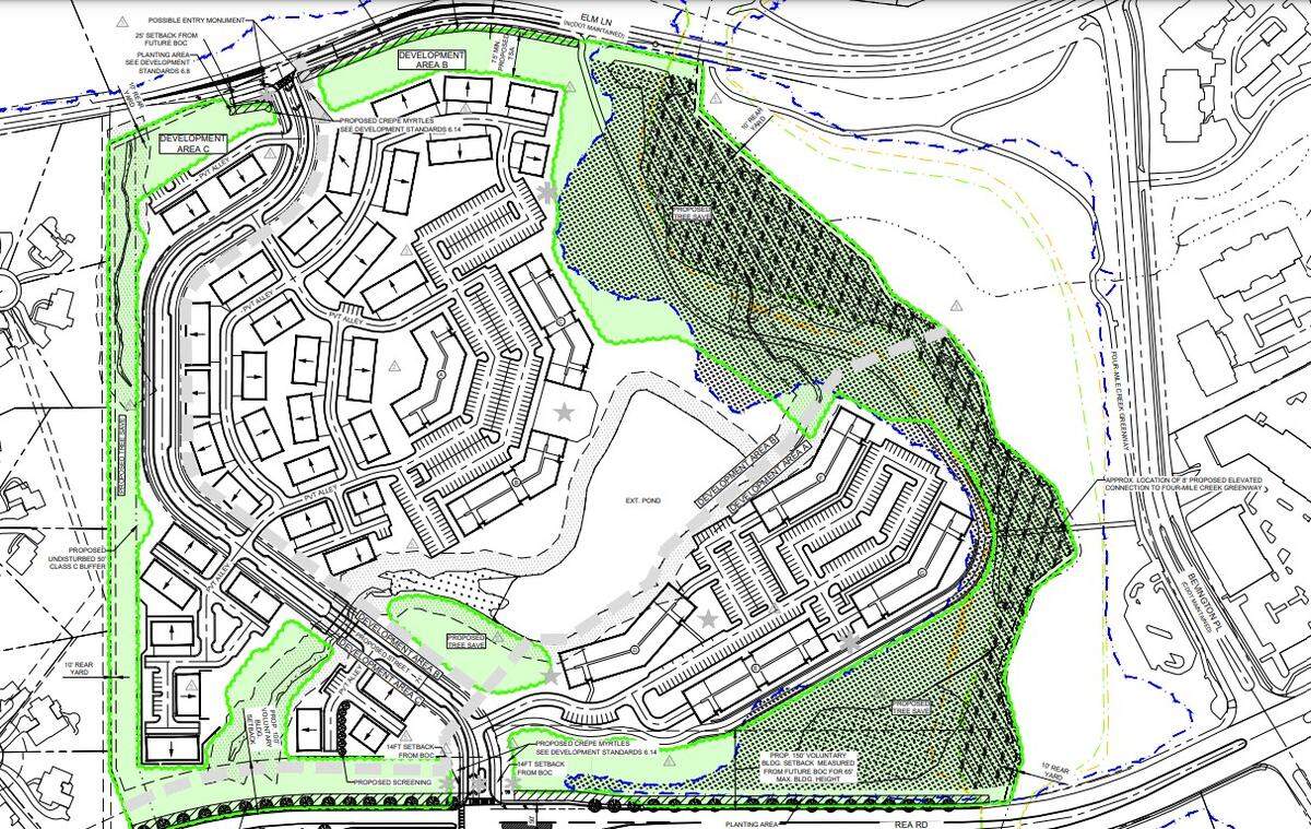 Developers from RK Investors are making plans to build 566 units between Elm Lane and Rea Road in south Charlotte.