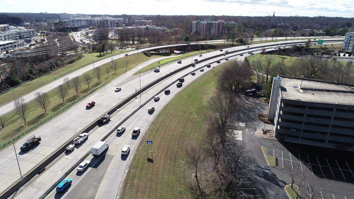 This is what I-277 often looks like on a normal day. But on Sept. 1, the inner loop will briefly be closed to cars and open only to runners .