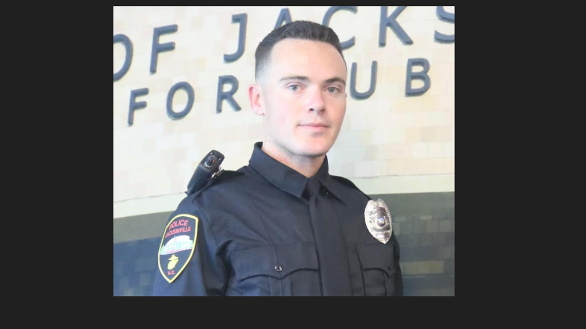 Jacksonville Police Department Officer Philip Chiorino died in a “security incident” at Camp Lejeune Marine Corps Based, investigators say.