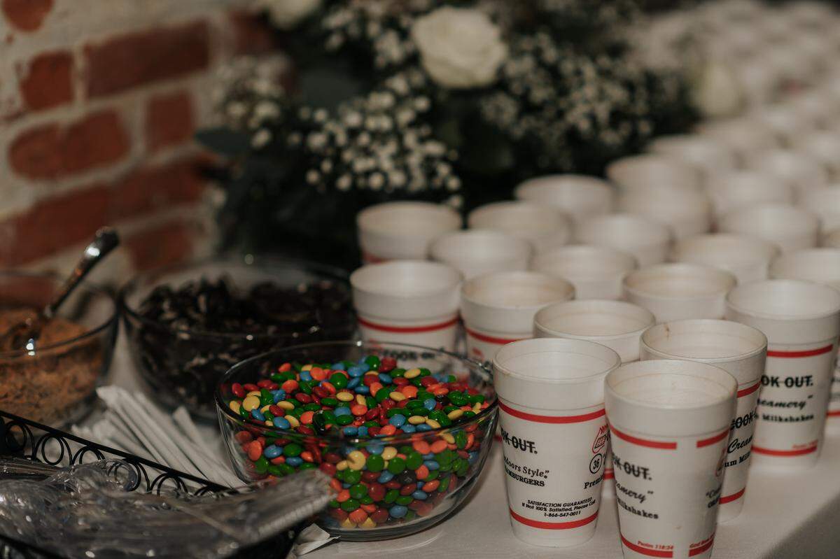 Along with the milkshakes, the couple also had a toppings bar featuring their favorite candies.