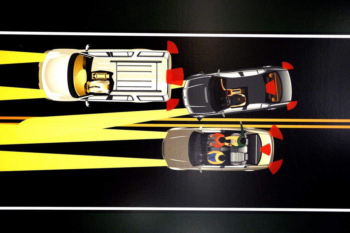 This diagram was presented at trial to show the prosecution’s depiction of the relationship of the three vehicles when the shooting began.