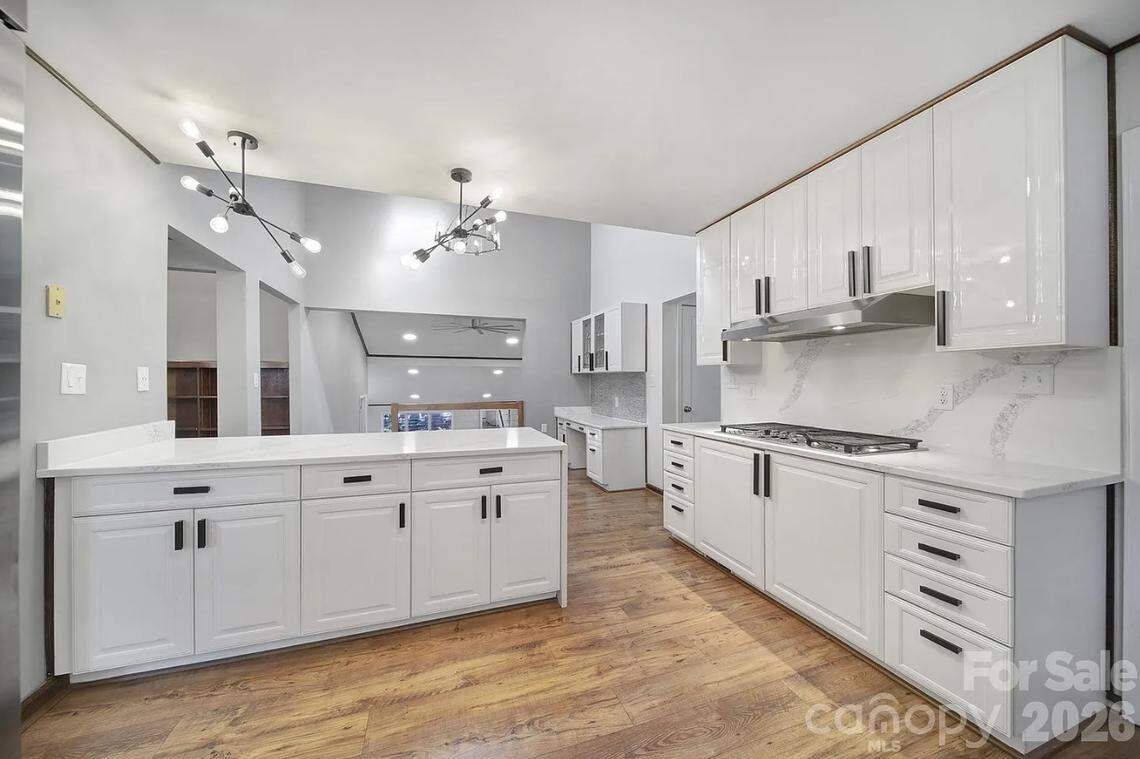 The kitchen of a Tega Cay home previously owned by the late North Carolina civil rights icon Julius Chambers. 