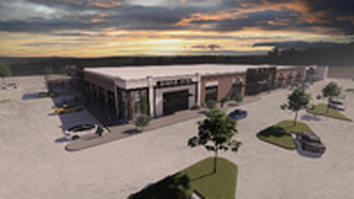 Tryon Medical Partners is relocating its Pineville clinic to the old Blacklion location, which will be renovated into a shared medical office and retail space. This is a rendering of the new facility.
