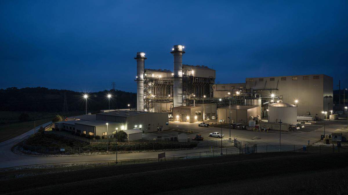 A rendering of the two new natural gas-powered combustion turbines at the former Buck Steam Station site in Rowan County. If approved for construction, the generators could power more than 600,000 homes.